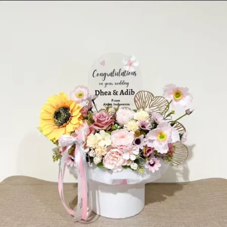 Bloom Box Akrilik Ucapan Wedding Duren Sawit